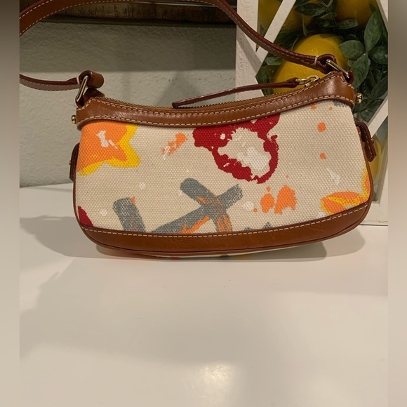 Dooney & Burke Splatter Canvas and Leather Hand Bag - Picture 2 of 12
